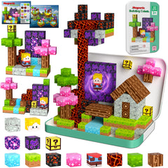 OUGUI 60-piece magnetic blocks in travel case for on-the-go play