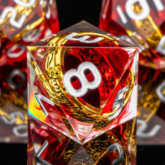 OUKELANWO DND dice in tin with foam insert protecting during travel.