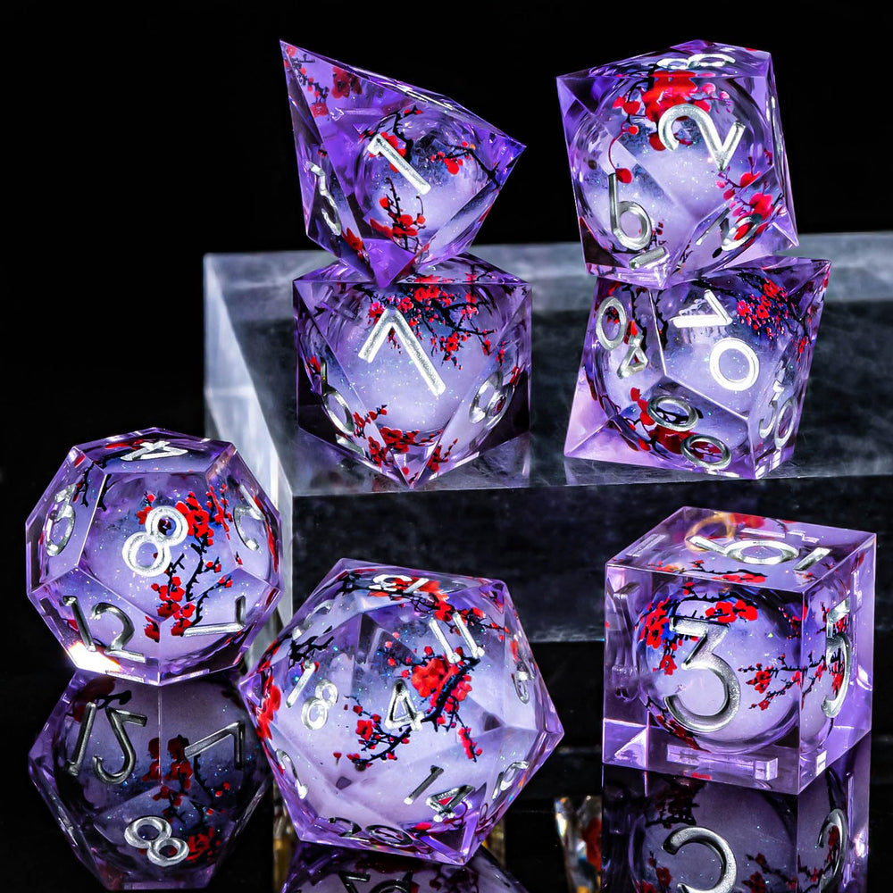 OUKELANWO resin sharp-edge DND dice set emphasizes precision and balance.