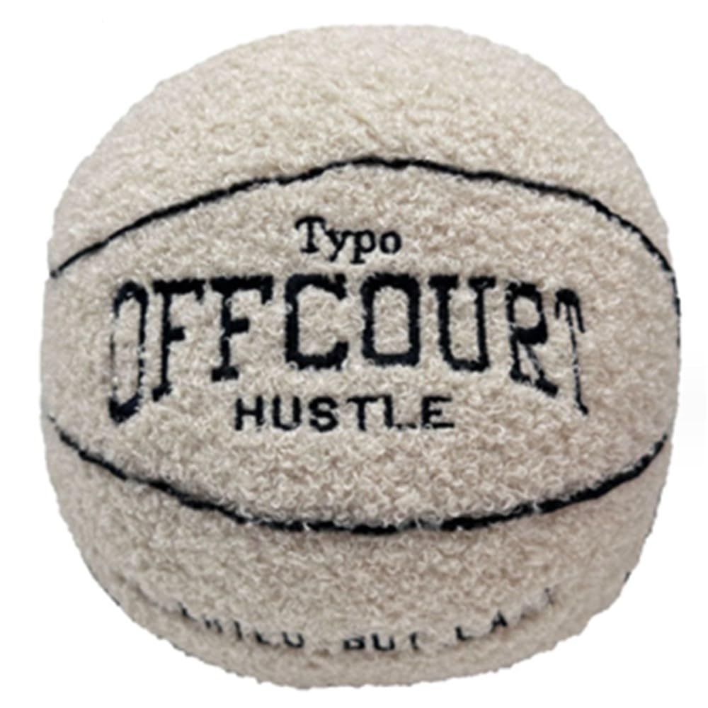 OUKEYI basketball plush toy 25cm in white and orange adds cozy decor to your couch.