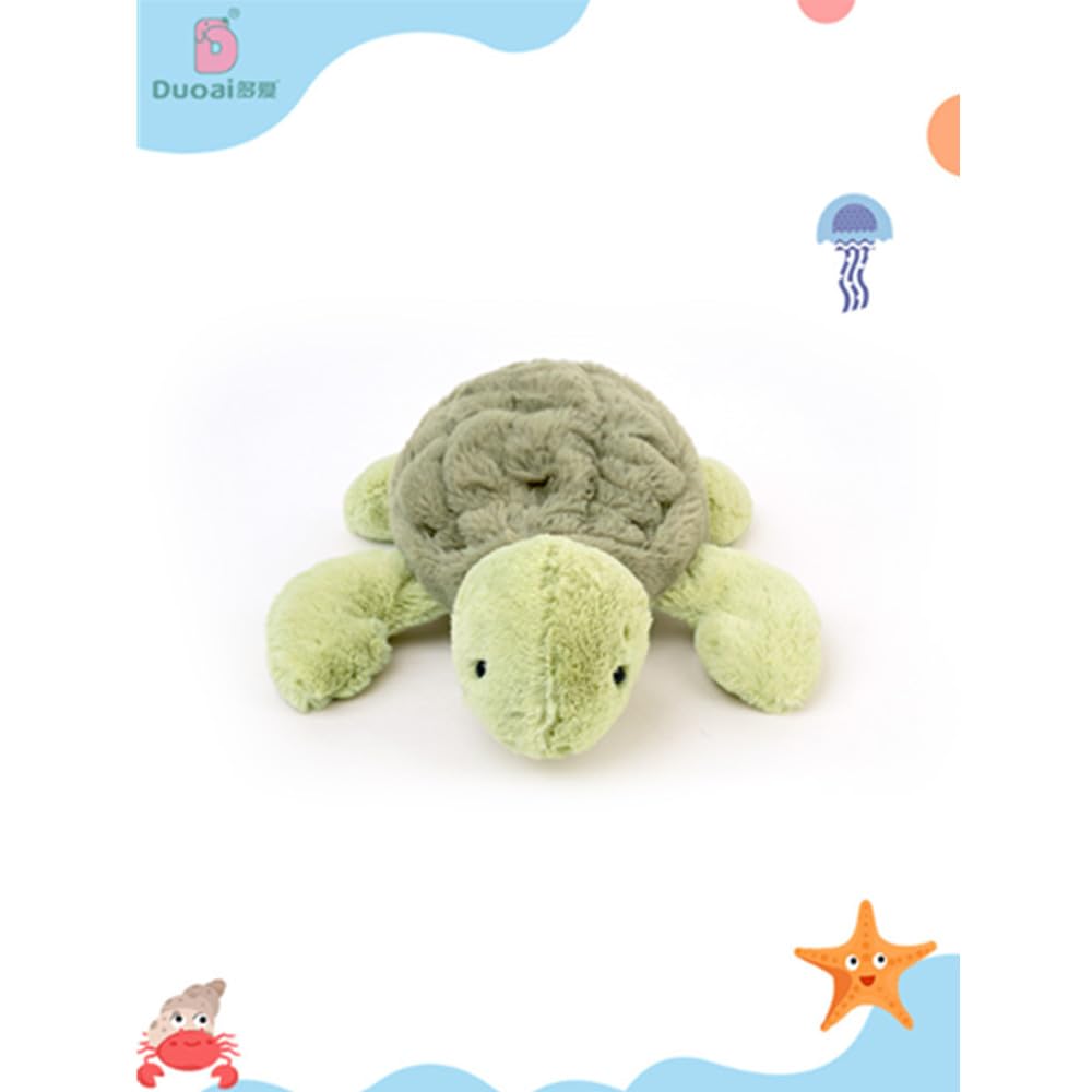 Weighted turtle design provides a comforting feel on beds, chairs, and read-aloud corners.