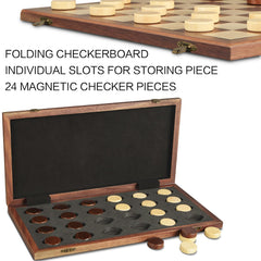 OUMODA 24 magnetic checkers pieces stay secure on the board.