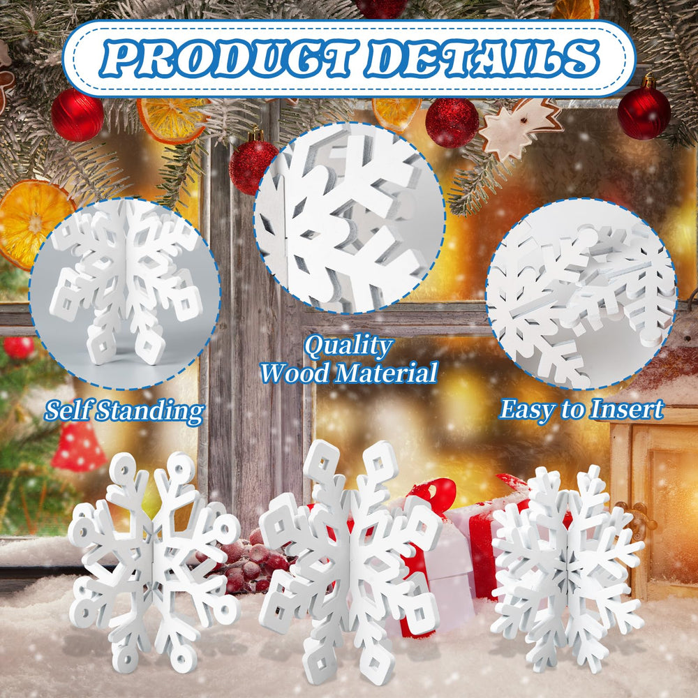 OuMuaMua 3D snowflake table decor displays a winter scene ideal for indoor parties.