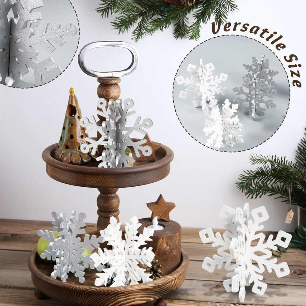 OuMuaMua durable wooden snowflake decor offers reuse across many seasons