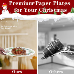 OuMuaMua Christmas party table setup, creates festive ambiance with no mess.