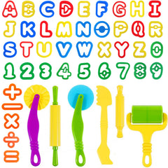 Oun Nana alphabet cutters for early literacy and colorful dough play.