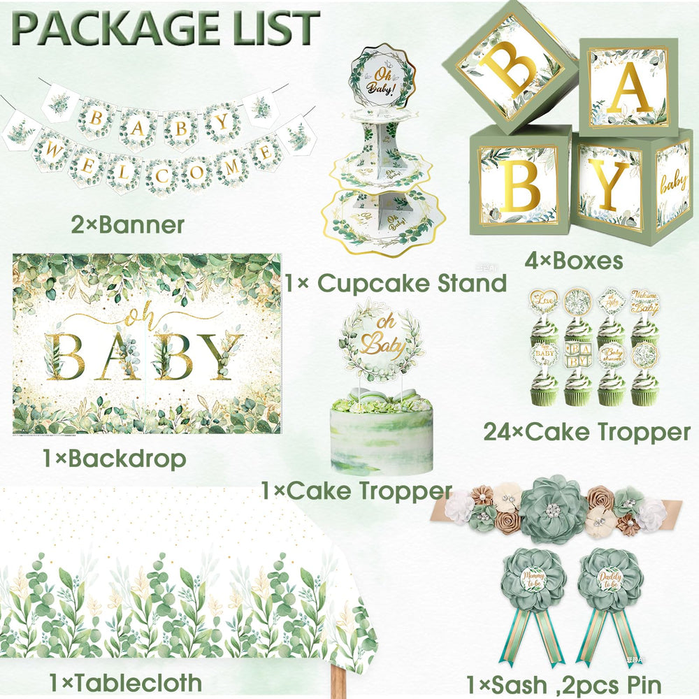 OUNIY sage green maternity sash with ivory flowers adds elegance