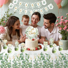 OUNIY welcome baby banner in sage green for warm entry