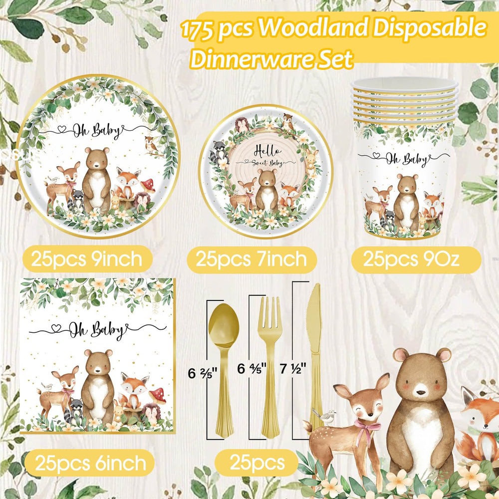 OUNIY Woodland napkins soft texture and quick absorbency for meals and snacks