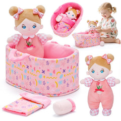 OUOZZZ 10-inch soft baby doll close-up for nurturing play and imaginative caregiving