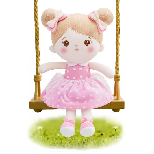 OUOZZZ 12.6-inch soft baby doll in pink dress for comforting play