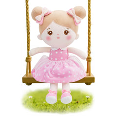 OUOZZZ 12.6-inch soft baby doll in pink dress for comforting play