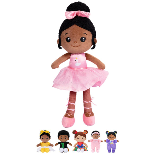 OUOZZZ 13-inch soft baby doll in African American skin tone, a cuddly sleep buddy.