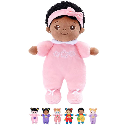 OUOZZZ black baby doll face close up shows soft material for sensitive skin