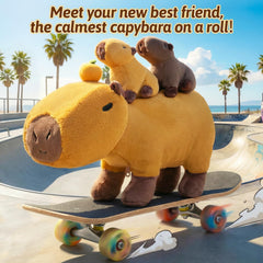 OUOZZZ Capybara plush four babies inside promotes nurturing play and storytelling.