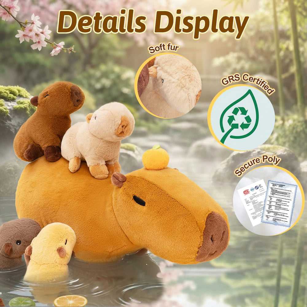 OUOZZZ Capybara Mommy with tangerine head inspires cozy, imaginative play.