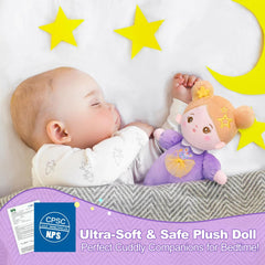OUOZZZ doll fabric close-up shows safe, non-toxic materials for sensitive skin.