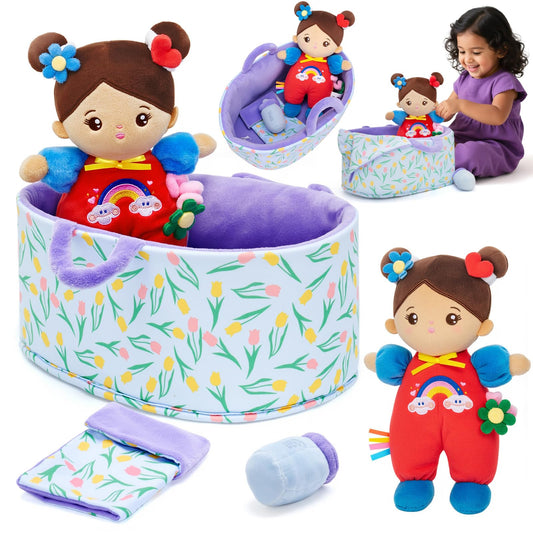 OUOZZZ soft baby doll 10-inch Hispanic skin for nurturing pretend play.