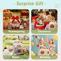OUOZZZ soft kitten figures in calico, siamese, blue-white for pretend adventures