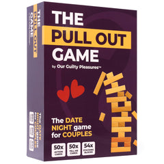 Our Guilty Pleasures pull-out game box setup for easy date-night planning.