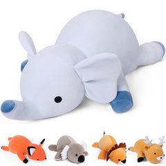 OurHonor weighted elephant plush 24in front view provides soothing comfort and cozy support.