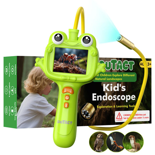 OUTACT Kids Endoscope with 2.4-inch display for real-time views in tight spaces.
