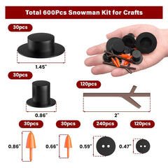 Outivity Snowman Craft Kit includes 60 carrot noses for playful builds