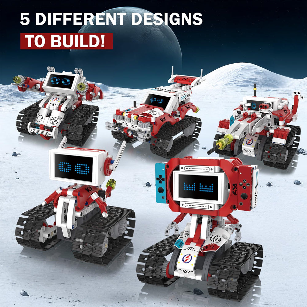 OUTOGO interactive LED eyes add personality to the robots during play.