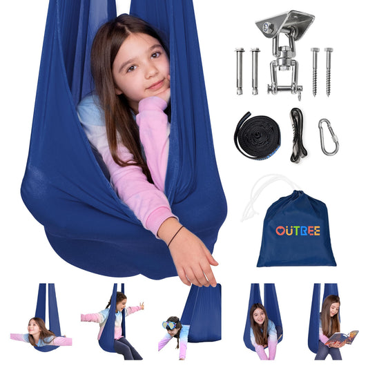 OUTREE sensory swing with 360° swivel hanger for secure, immersive play