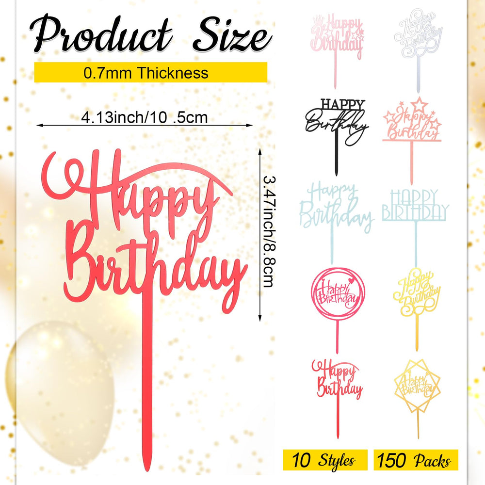 Outus double-sided acrylic topper with glitter-free finish for durable, vibrant cake decoration.