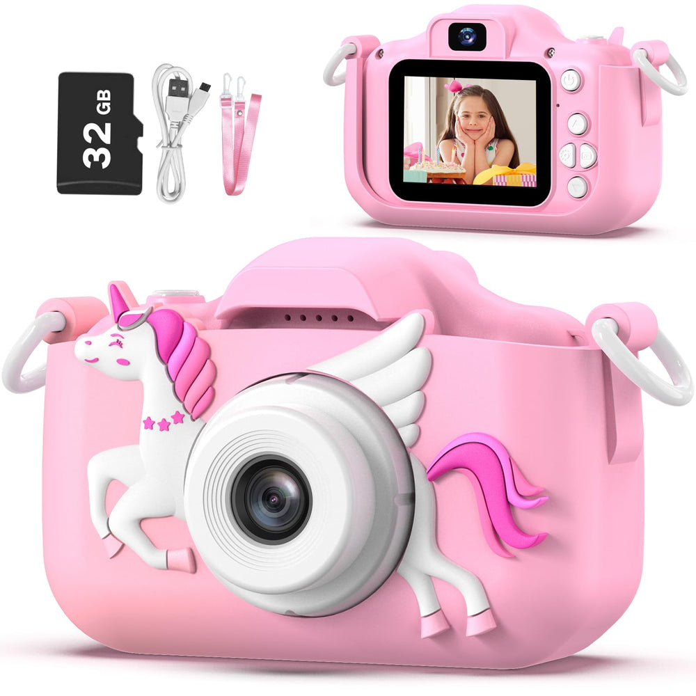 OUTUVAS Unicorn Kids Camera front view, ideal for spontaneous playful photos