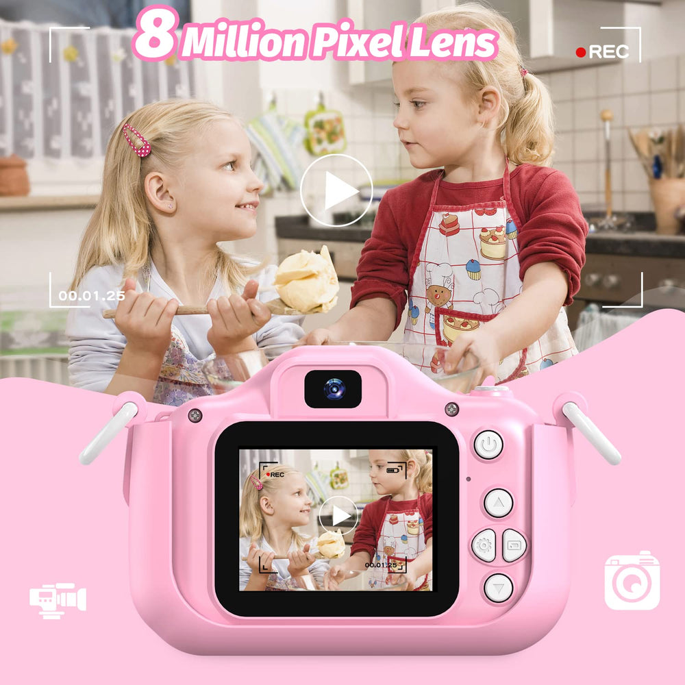 OUTUVAS Unicorn Kids Camera with lanyard, ready for adventures