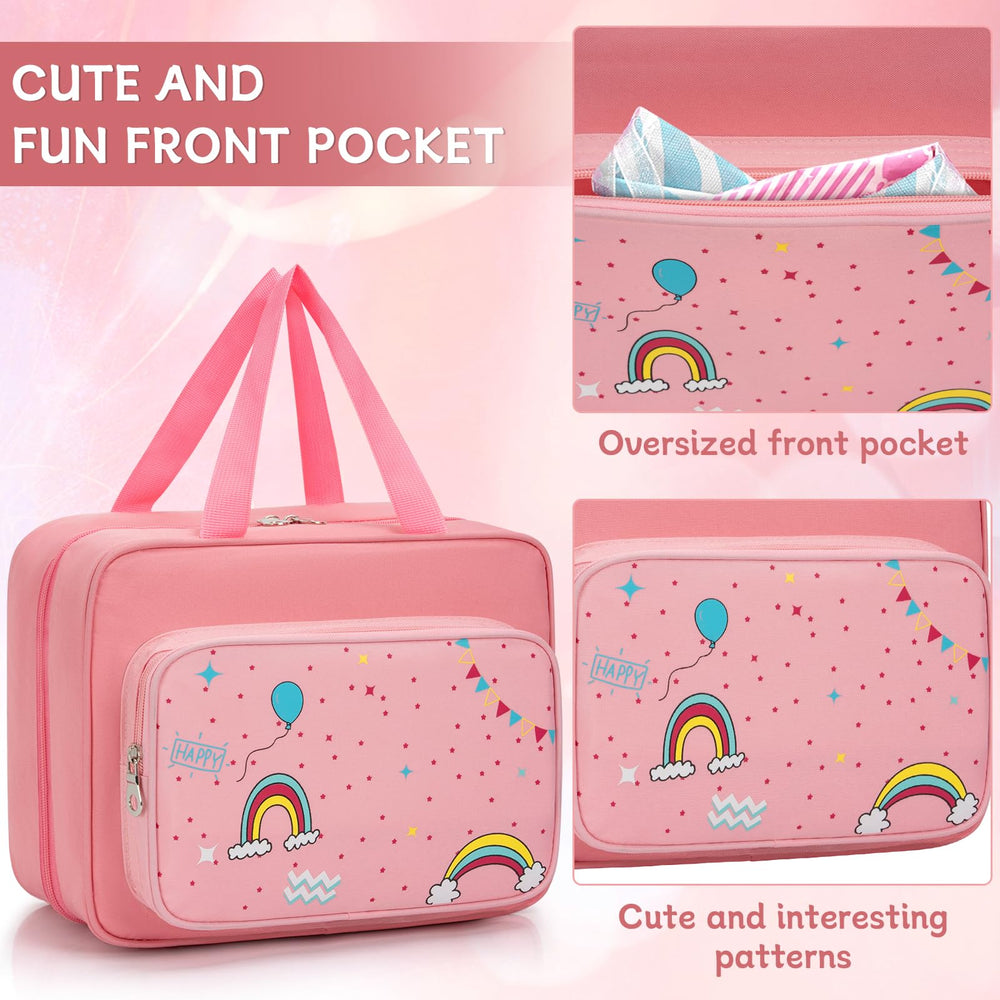 Clear PVC pockets let you spot dolls and accessories at a glance.