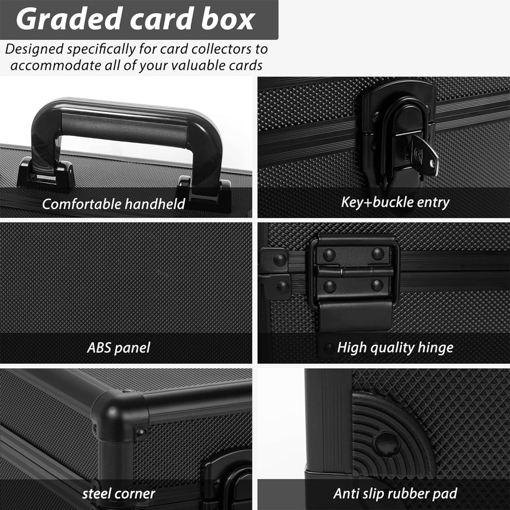 OUUTMEE graded card case interior features 6 foam inserts for secure fits