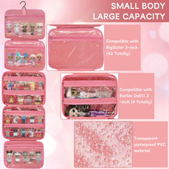 Pink nylon exterior and clear interior enhance durability and easy cleaning.