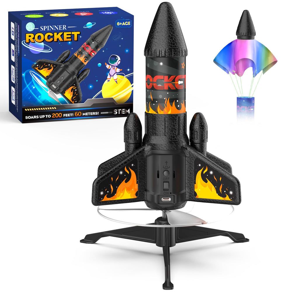 Ovaasy Rocket Launcher orange front view promoting safe outdoor play.