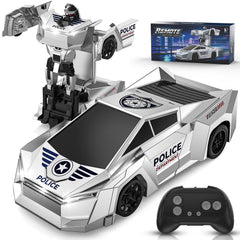 Ovaasy Transform RC Car front view with futuristic silver finish