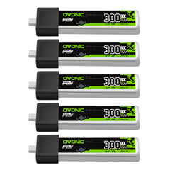 OVONIC 1S LiPo battery with BT2.0 plug—front view, lightweight power for micro RC crafts.
