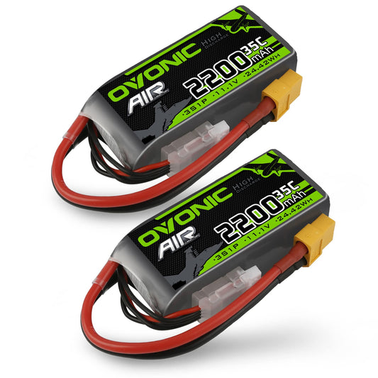 OVONIC 3S LiPo battery 2200mAh for longer RC drone flights.