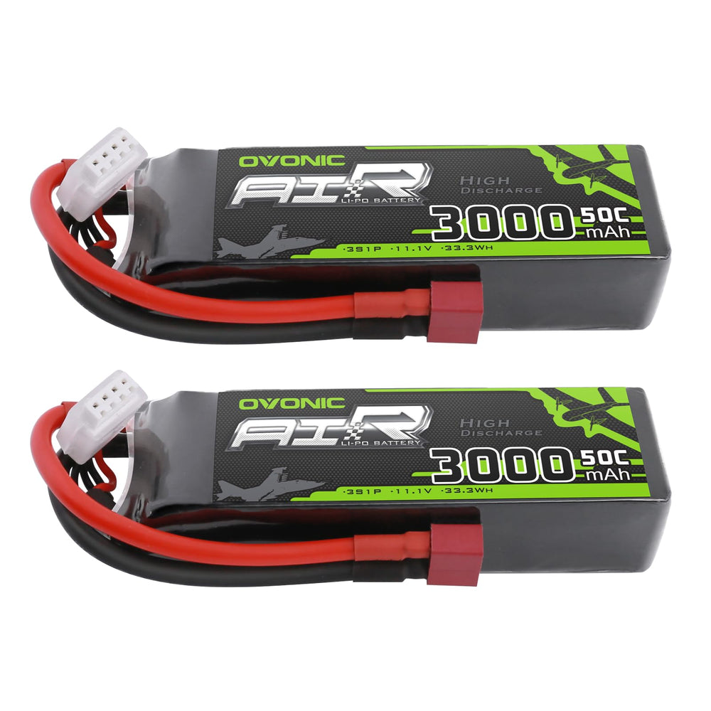 OVONIC 3S LiPo battery 3000mAh 11.1V ready for RC planes and cars.