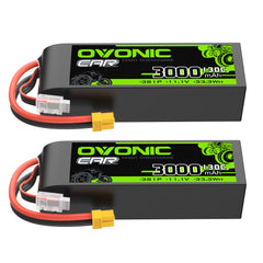 OVONIC 3S LiPo battery with XT60 connector for high-performance RC setups.