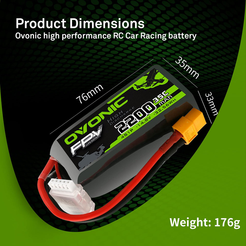 OVONIC 4S LiPo soft-case packaging shown for safe transport.