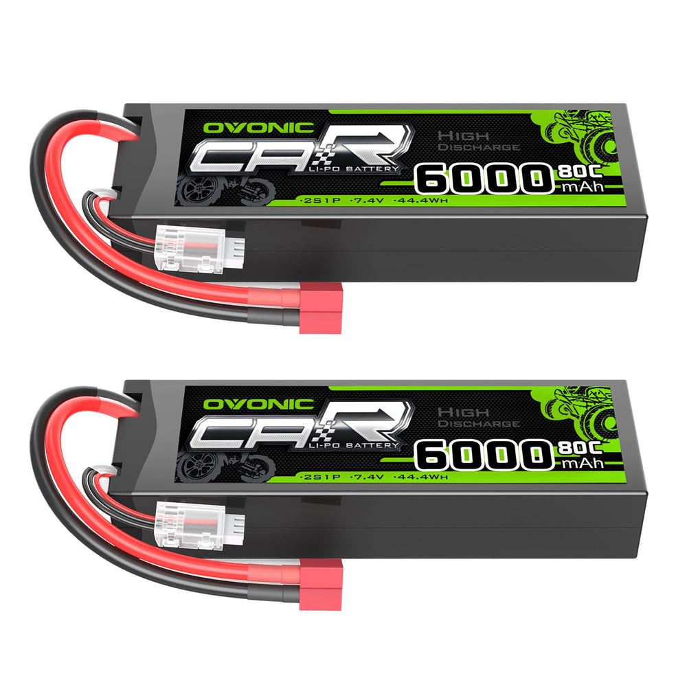 OVONIC 6000mAh battery hardcase front view, compact 2S design for longer runtimes.