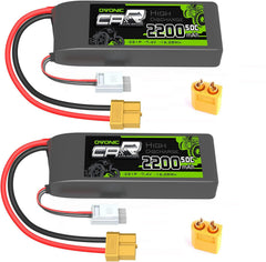 OVONIC 7.4V LiPo closeup with XT60 plug for secure connections