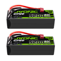 OVONIC Lipo battery 11.1V 80C 5200mAh with T-Plug for high-performance RC models.