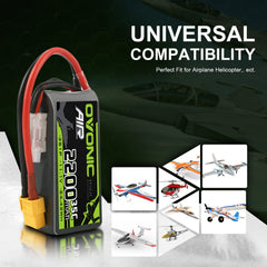 OVONIC 3s battery in flight use for RC planes and helicopters.