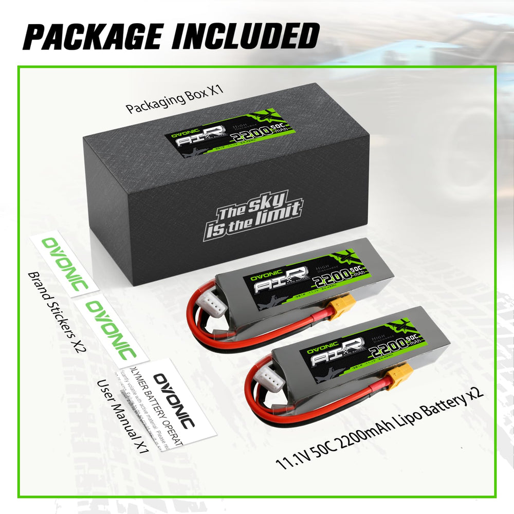 OVONIC two-pack box ships ready for entry into your RC toolkit.