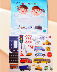 OWMYOWL construction vehicle stickers spark road-building pretend bath time
