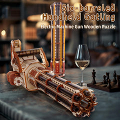 Ownone 1 wooden puzzle gun pieces close-up highlighting high-quality laser-cut edges for easy fitting.