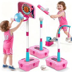 OWNONE pink basketball hoop front view promotes playful practice for girls